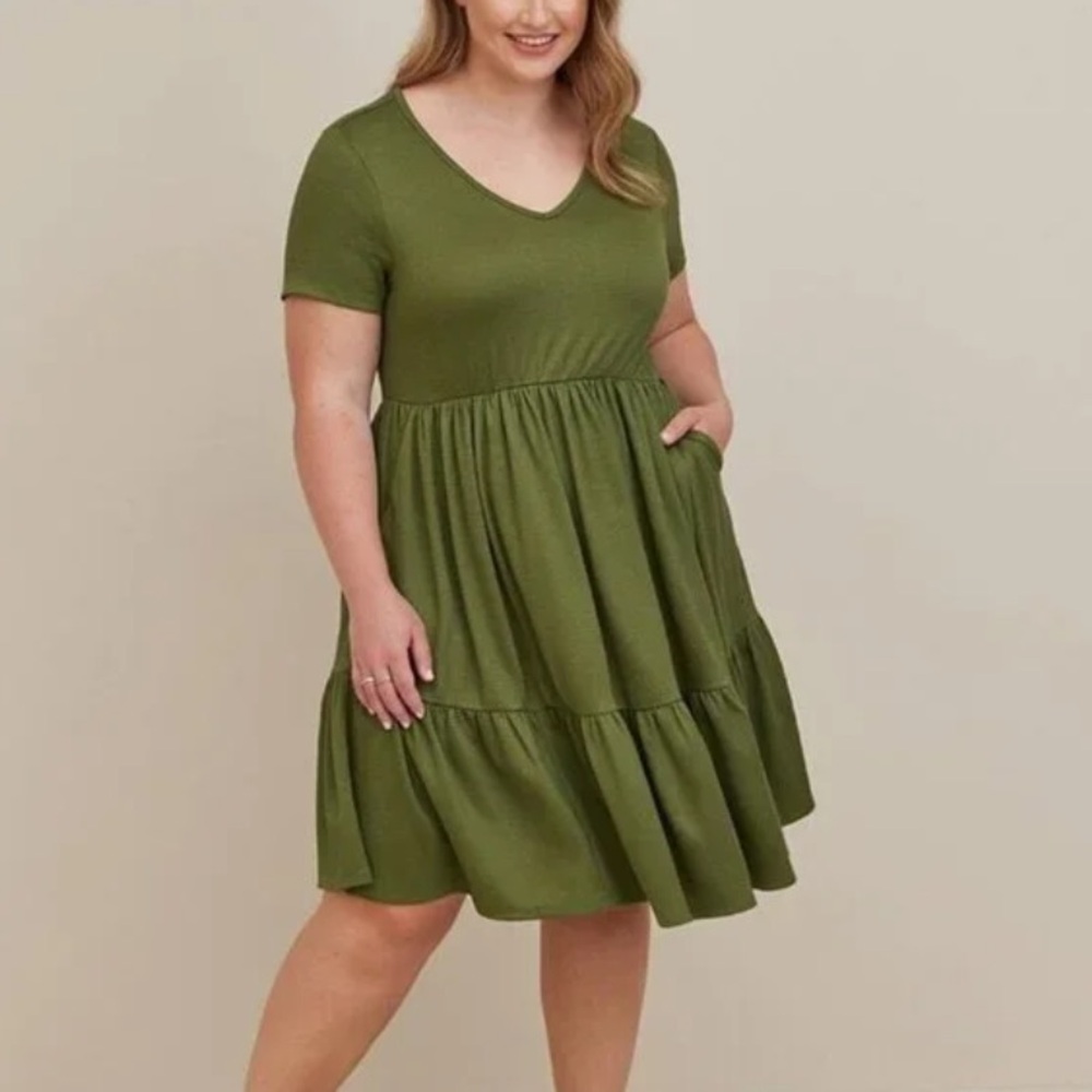 Torrid Green Tiered Dress
